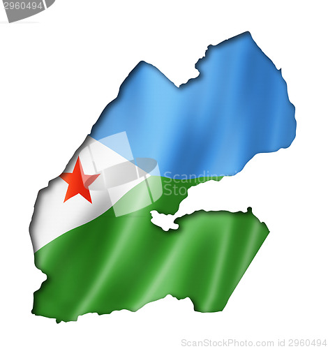 Image of Djibouti flag map