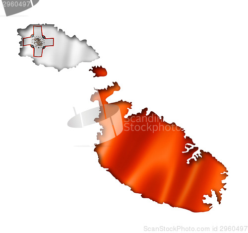 Image of Malta flag map