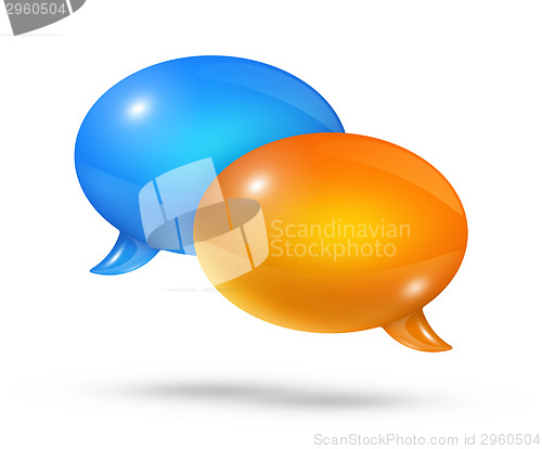 Image of Blue and orange speech bubbles