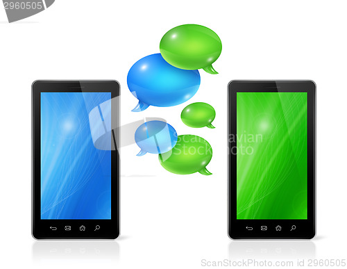 Image of Speech bubbles and mobile phones