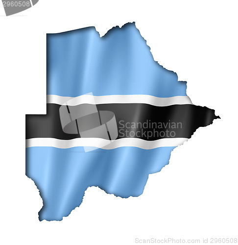 Image of Botswana flag map