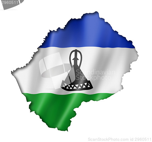 Image of Lesotho flag map
