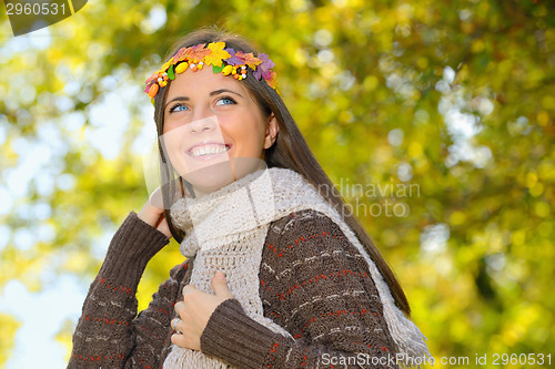 Image of portrait of girl with wreath on head