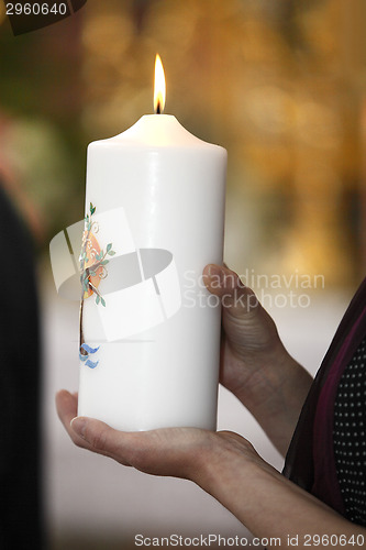 Image of Burning wedding candle