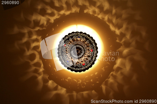 Image of Typical ceiling lamp in Morocco