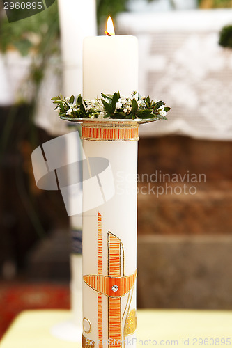 Image of Burning candle at the communion