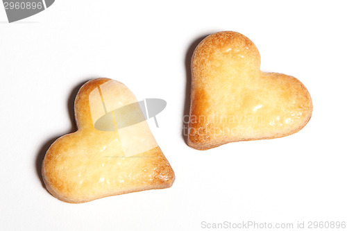 Image of Baked hearts on baking sheet