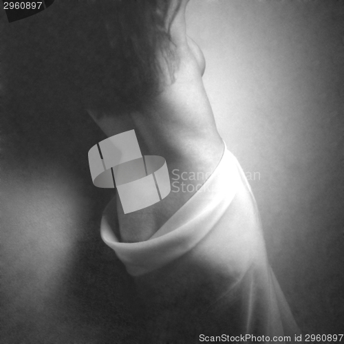 Image of Female nude in black and white