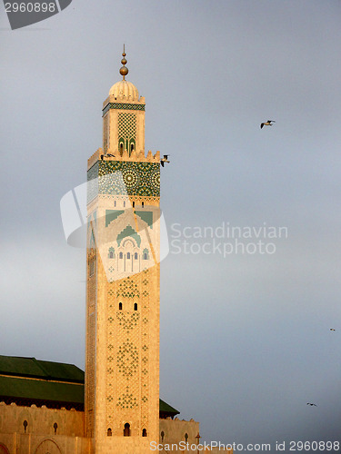 Image of Minaret of Hassan II Mosque in Casablanca