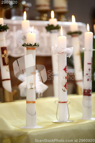 Image of Burning candles at the communion