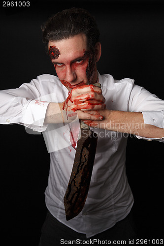 Image of Psychopath with bloody knive