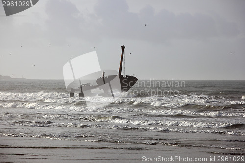 Image of Ship ruin in the ocean 