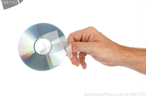 Image of Man holds compakt disc