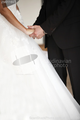 Image of Hands of a bride and groom