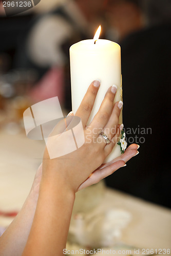 Image of Burning wedding candle