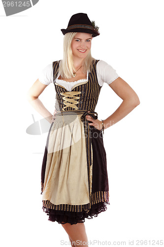 Image of Young blonde woman in traditional bavarian costume