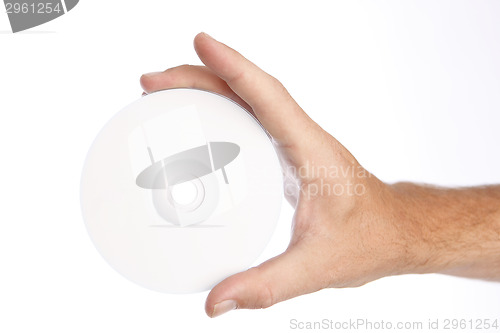 Image of Man holds compakt disc