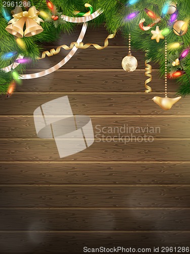 Image of Holidays illustration with Christmas decor. EPS 10