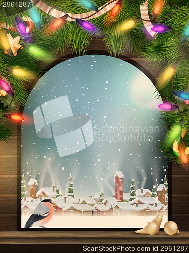 Image of Christmas Theme - Window with a kind. EPS 10