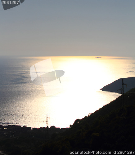 Image of Sunset in the sea