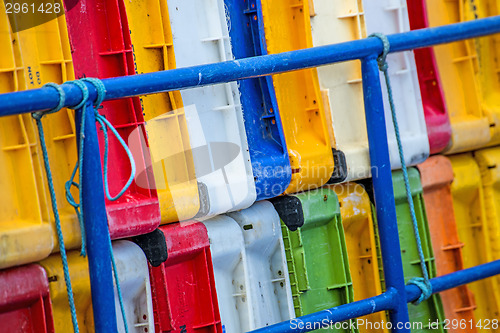 Image of boxes on a fishing cutter