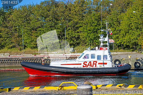Image of save and rescue boat at Kolobrezg, Poland