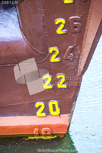 Image of draft marker of an old ship