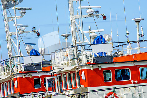 Image of fishing cutter in a port