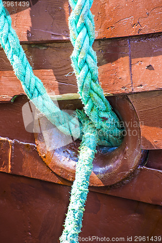 Image of Rope with anchored ship