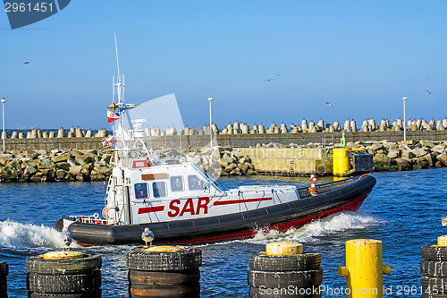 Image of save and rescue boat at Kolobrezg, Poland