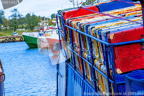 Image of boxes on a fishing cutter