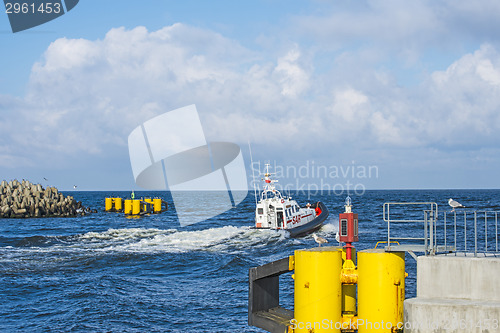 Image of save and rescue boat at Kolobrezg, Poland