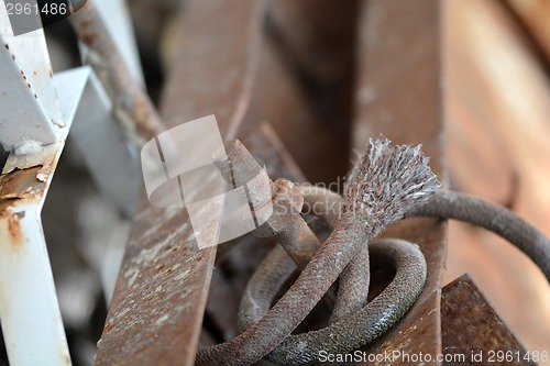 Image of Detail of rusted chain