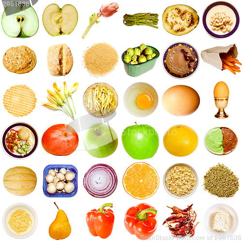 Image of Retro look Food collage isolated