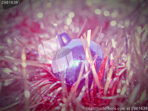 Image of Retro look Christmas bauble and tinsel