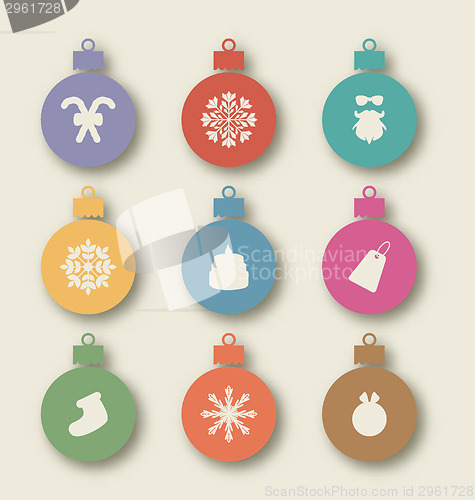 Image of Set Christmas balls with traditional elements - caramel cane, sa