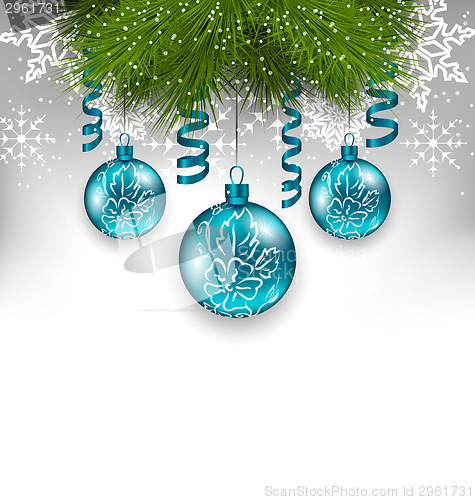 Image of Christmas background with traditional adornment