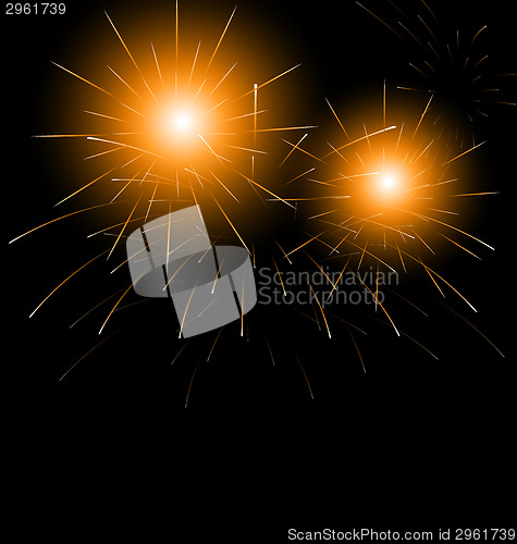 Image of Christmas dark background with fireworks