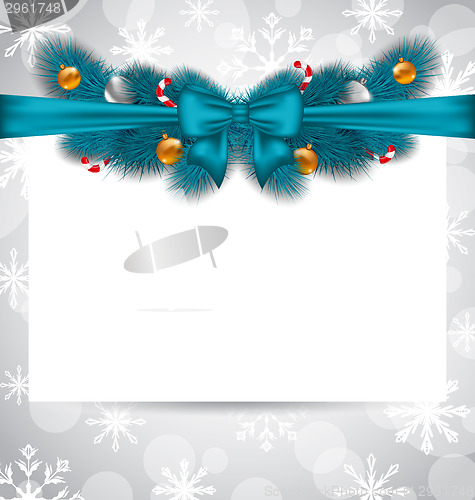 Image of Greeting elegant invitation with Christmas decoration