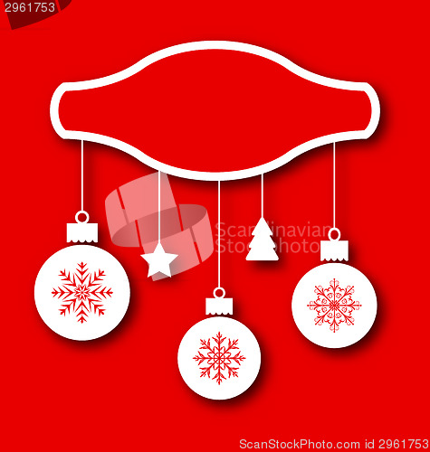 Image of Christmas card with traditional adornment 