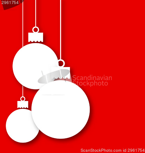 Image of Christmas paper hanging balls with copy space for your text