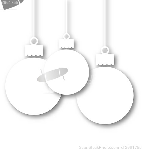 Image of Set Christmas paper balls with copy space for your text