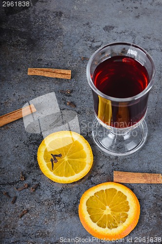 Image of Red mulled wine with spices