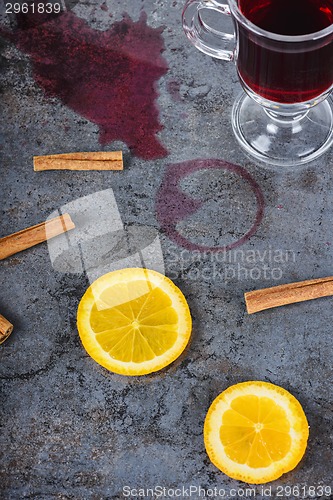 Image of Spilled mulled wine and orange