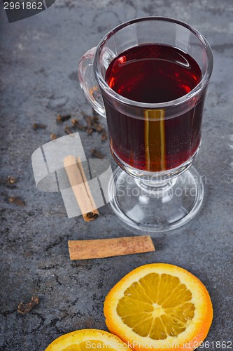 Image of Red mulled wine with spices