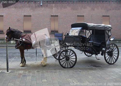 Image of horse-drawn carriage in Dublin
