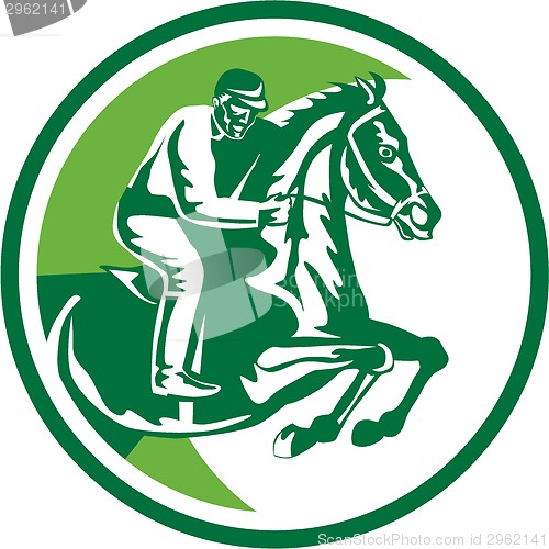 Image of Equestrian Show Jumping Side Circle Retro