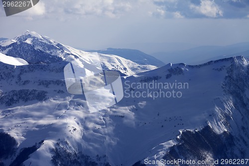 Image of Off-piste slope at evening