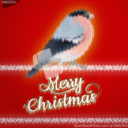 Image of Christmas label with Bullfinch. EPS 10