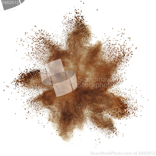 Image of White powder explosion isolated on black